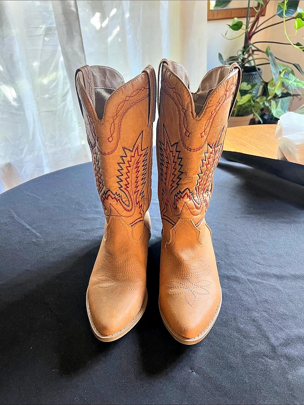 Coconuts Paisley Western Embroidered Boots Brown US 6.5